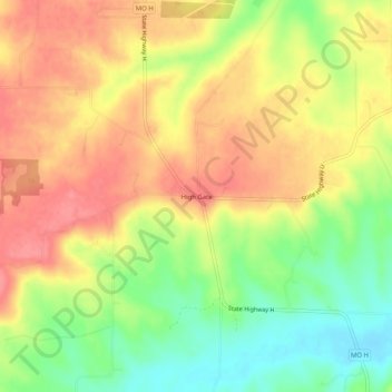 High Gate topographic map, elevation, terrain