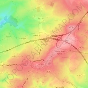 La Gaune topographic map, elevation, terrain