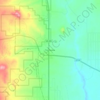 Tres Piedras topographic map, elevation, terrain