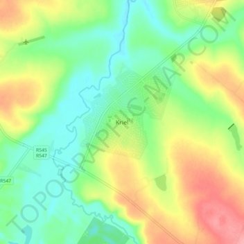 Kriel topographic map, elevation, terrain