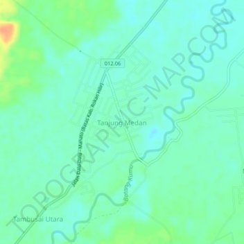 Tanjung Medan topographic map, elevation, terrain