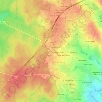 Le Boulais topographic map, elevation, terrain