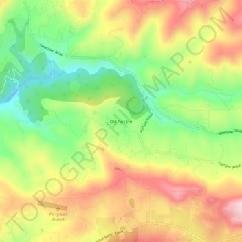 Old Fort Jim topographic map, elevation, terrain