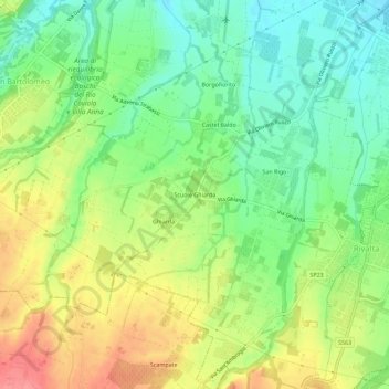 Scuole Ghiarda topographic map, elevation, terrain