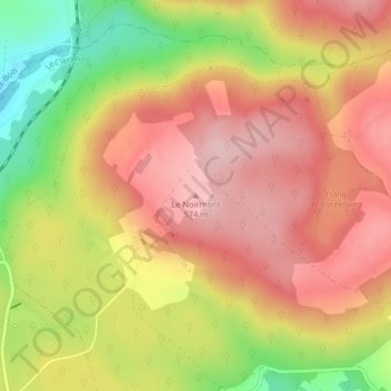 Le Noirmont topographic map, elevation, terrain