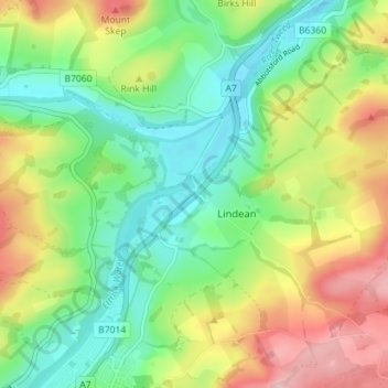 Lindean Smithy topographic map, elevation, terrain