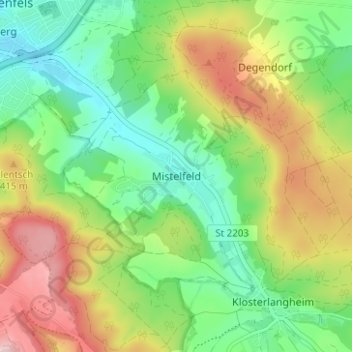 Mistelfeld topographic map, elevation, terrain