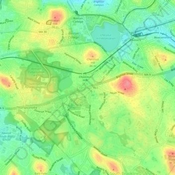 Chestnut Hill topographic map, elevation, terrain