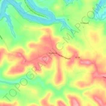 Big Windy topographic map, elevation, terrain