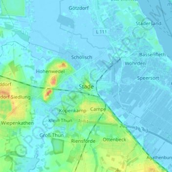 Stade topographic map, elevation, terrain