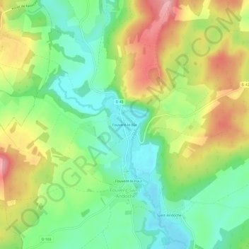 Fouvent-le-Bas topographic map, elevation, terrain