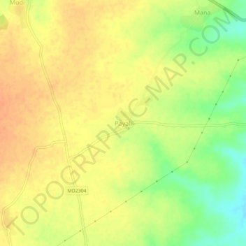 Payali topographic map, elevation, terrain