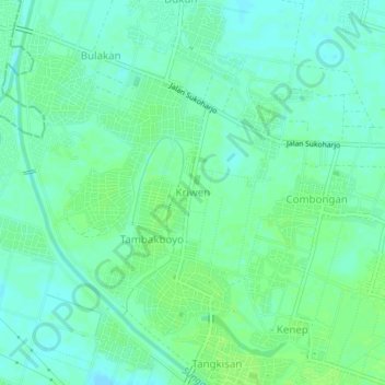 Kriwen topographic map, elevation, terrain