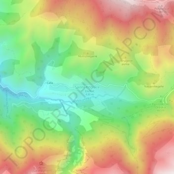 Sainte-Engrâce topographic map, elevation, terrain