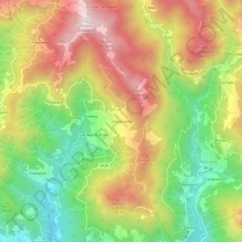 Lezzaruole topographic map, elevation, terrain