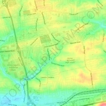Twin Lakes Park topographic map, elevation, terrain