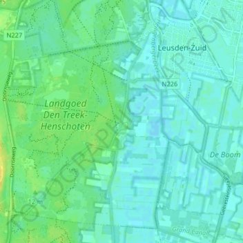 Den Treek topographic map, elevation, terrain