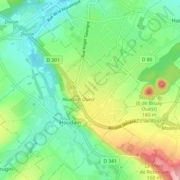 Le Haut topographic map, elevation, terrain
