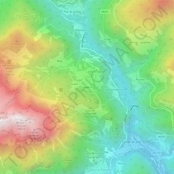 Soppera topographic map, elevation, terrain