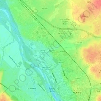 La Rigollée topographic map, elevation, terrain