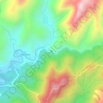 Puray Falls topographic map, elevation, terrain