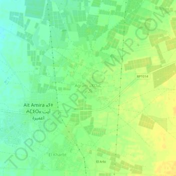 Agram topographic map, elevation, terrain