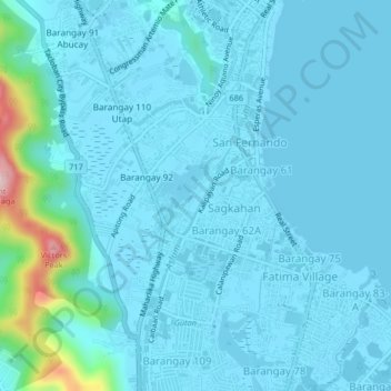 Barangay 59 topographic map, elevation, terrain