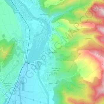 Le Crouas topographic map, elevation, terrain