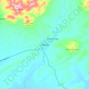 Taguay topographic map, elevation, terrain