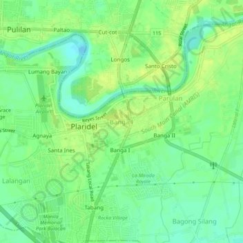 Banga Ⅰ topographic map, elevation, terrain