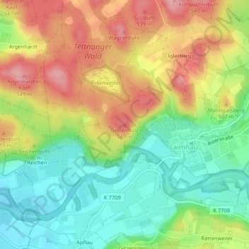 Grafenholz topographic map, elevation, terrain
