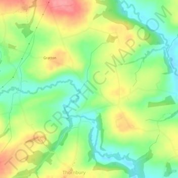 Croyden Cross topographic map, elevation, terrain