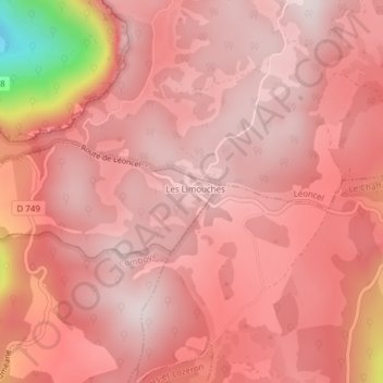 Col des Limouches topographic map, elevation, terrain