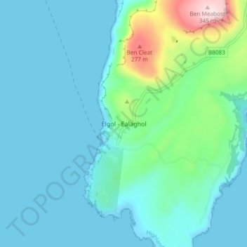 Elgol topographic map, elevation, terrain