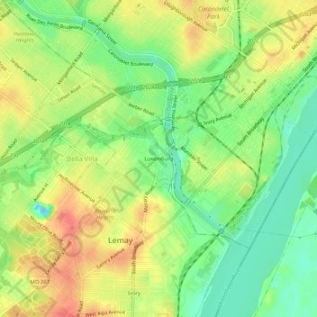 Luxemburg topographic map, elevation, terrain