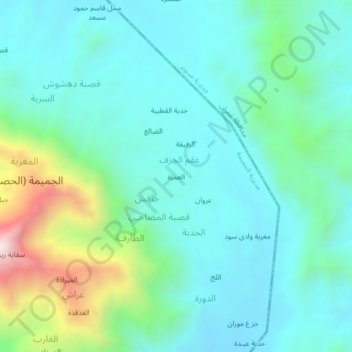 Al `Umzah topographic map, elevation, terrain