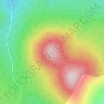 Saddle Mountain topographic map, elevation, terrain