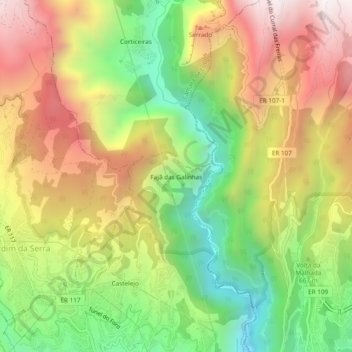 Fajã das Galinhas topographic map, elevation, terrain