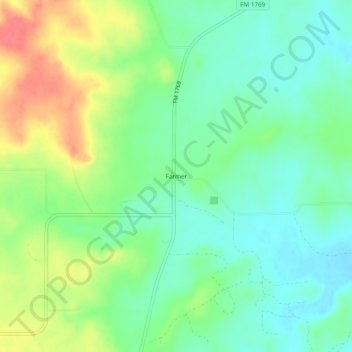 Farmer topographic map, elevation, terrain