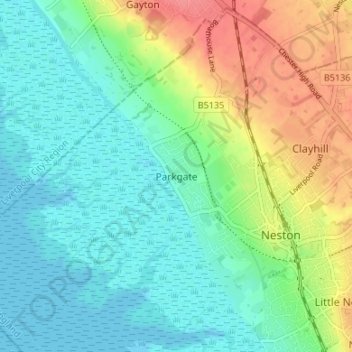 Parkgate topographic map, elevation, terrain