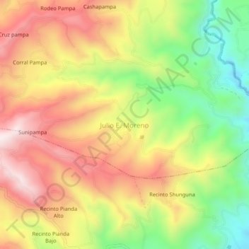 Julio E. Moreno topographic map, elevation, terrain