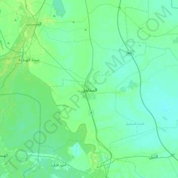 Al Mahawil topographic map, elevation, terrain