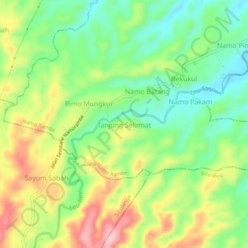 Tanjung Selamat topographic map, elevation, terrain