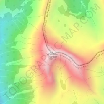 White Man Mountain topographic map, elevation, terrain