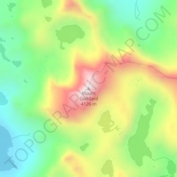 Mount Goddard topographic map, elevation, terrain