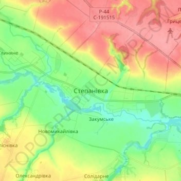 Stepanivka topographic map, elevation, terrain