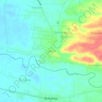 Lamuk topographic map, elevation, terrain