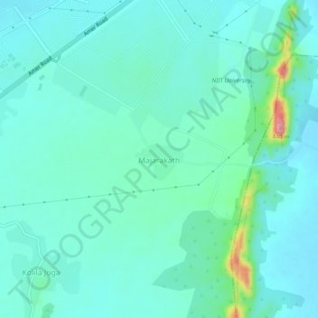 Majarakath topographic map, elevation, terrain