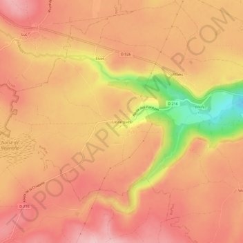 Liozargues topographic map, elevation, terrain