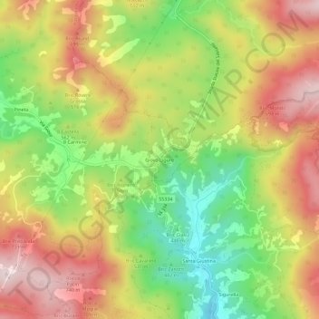 Giovo Ligure topographic map, elevation, terrain